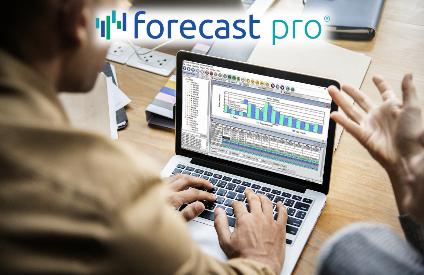 Forecast Pro on laptop screen with logo